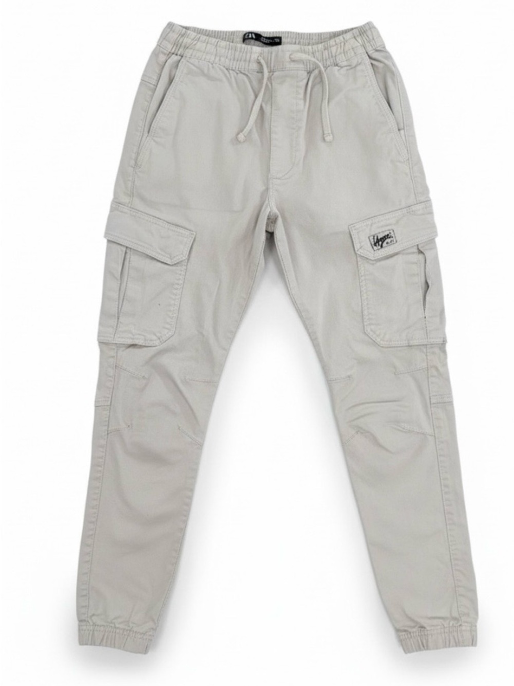 Zara Beige Cargo Pants - Drawstring Waist